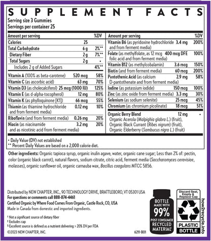 New Chapter Multivitamínico Mujer Gomitas - 59% Menos Azúcar, con Vitamina C, D3 y Zinc, 75 unidades – Image 6