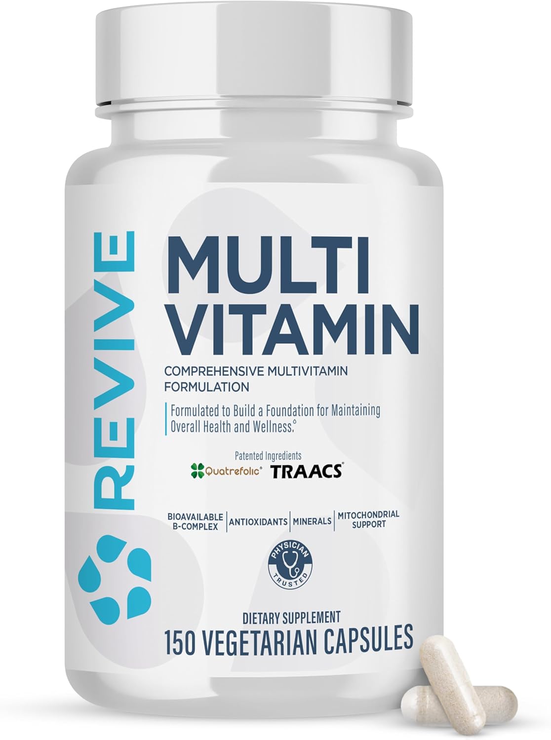 Revive MD Multi-Vitamin Supplement for Men & Women – Complejo Multivitamínico Diario, 150 Cápsulas