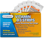 CALMOUR Vitamin D3 Strips 100 Unidades | 2000 UI Vitamina D3 Oral Disoluble | Sabor Menta