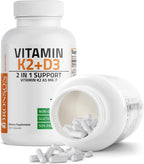 Bronson Vitamina K2 D3 (MK-7) Complejo 2 en 1, 250 cápsulas