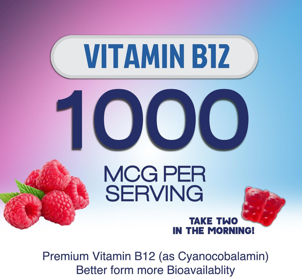 Energy Gummies con Vitamina B12 y Cafeína Natural - 1000 mcg - 60 Gominolas