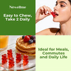 NEWELLME Gominolas de Vinagre de Manzana con la Madre y Vitamina B12 - Sin Azúcar, Veganas, 30 unidades