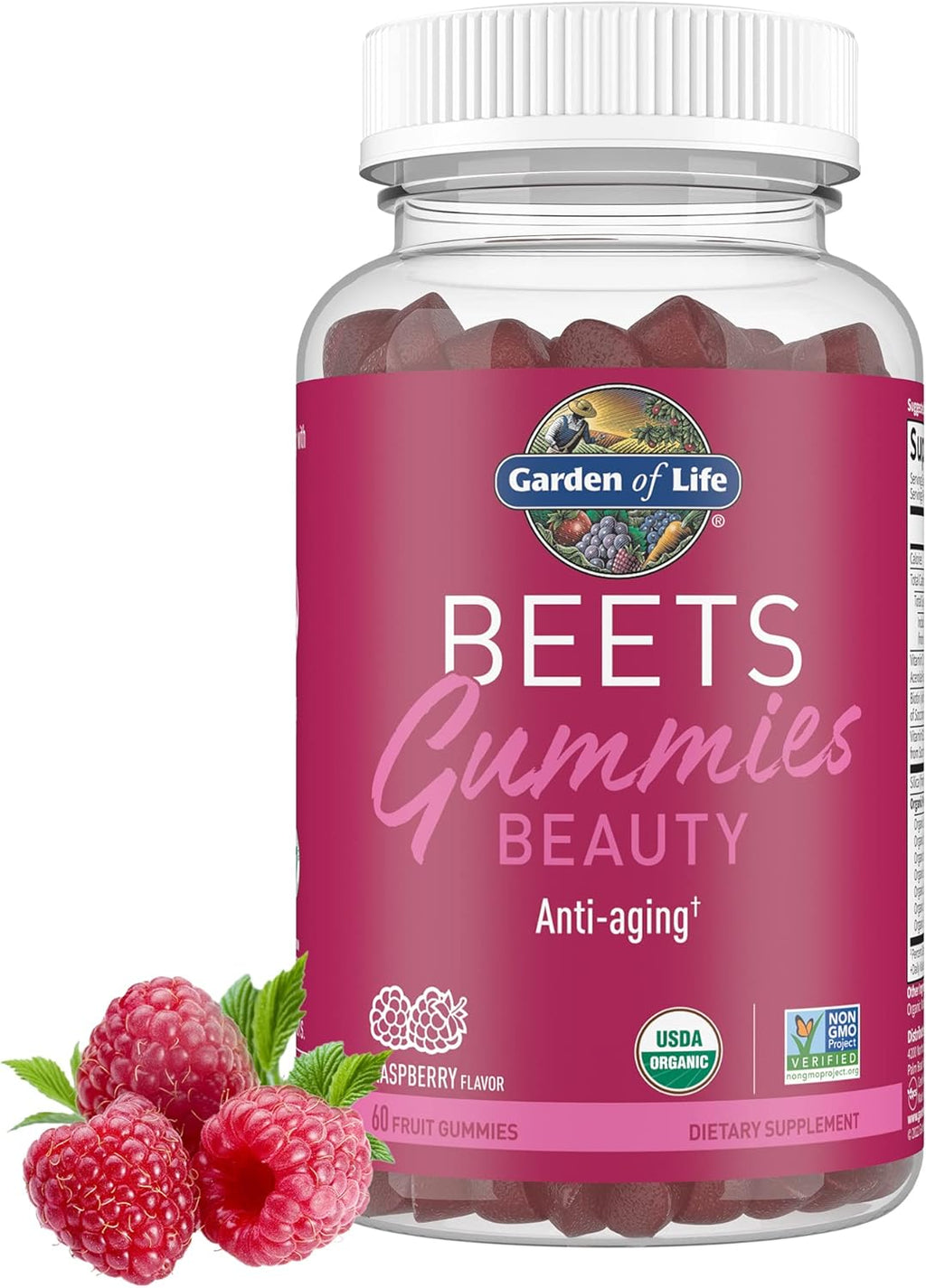 Garden of Life BEETS Beauty Gummies – Gominolas de Biotina para Cabello, Piel y Uñas