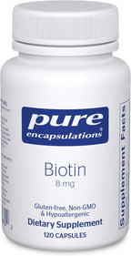 Pure Encapsulations Biotina 8 mg, 60 Cápsulas - Suplemento para Cabello, Piel y Uñas