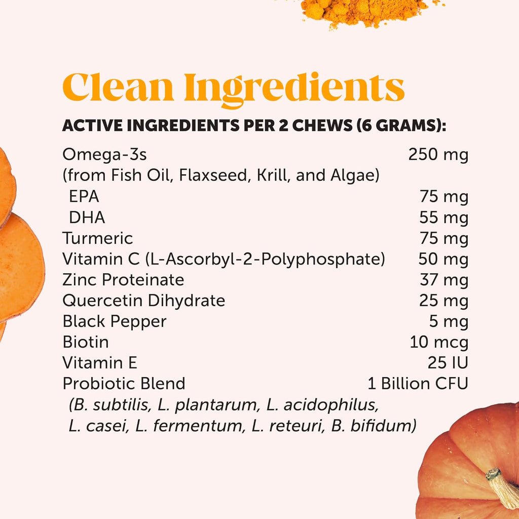 Pet Honesty Masticables para Alergias en Perros - Alivio de Picazón y Apoyo Inmune con Omega 3, Probióticos y Cúrcuma (90 unidades)