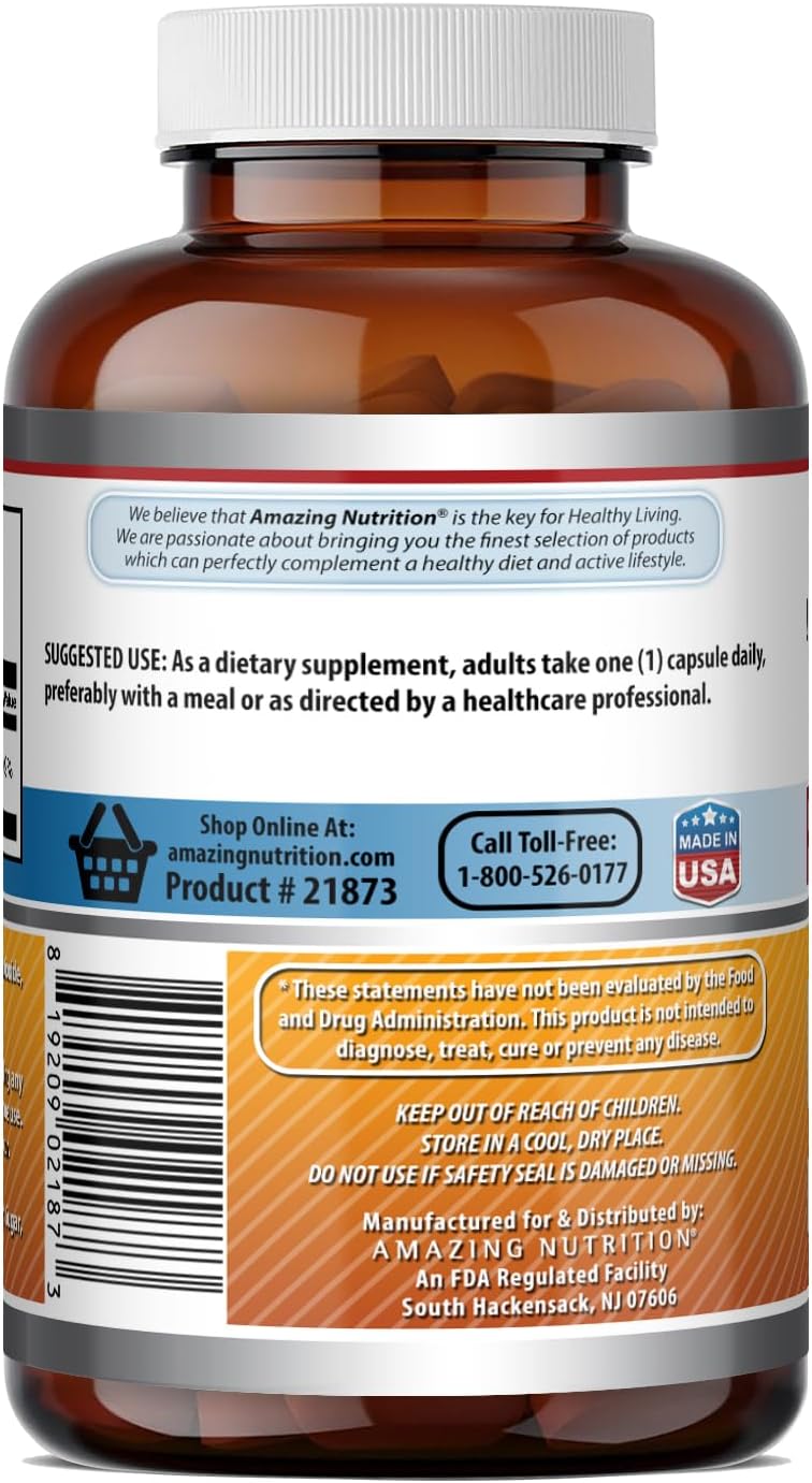Amazing Formulas Riboflavina 400 mg Cápsulas | Suplemento de Vitamina B2 | No OGM | Sin Gluten | 240 Cápsulas