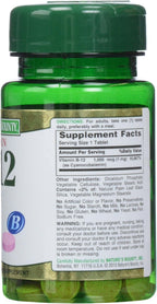 Nature's Bounty Vitamina B-12 1000 mcg Comprimidos, 100 Unidades