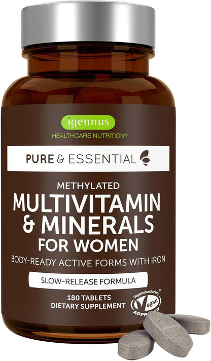 Igennus High Potency Methylated Multivitamin – Apoyo energético: Las vitaminas B2, B3, B5, B6 y B12 contribuyen al – Image 1