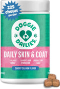 Doggie Dailies Suplemento para Perros Piel y Pelaje con Aceite de Salmón, Colágeno y Omega 3 - 225 Masticables