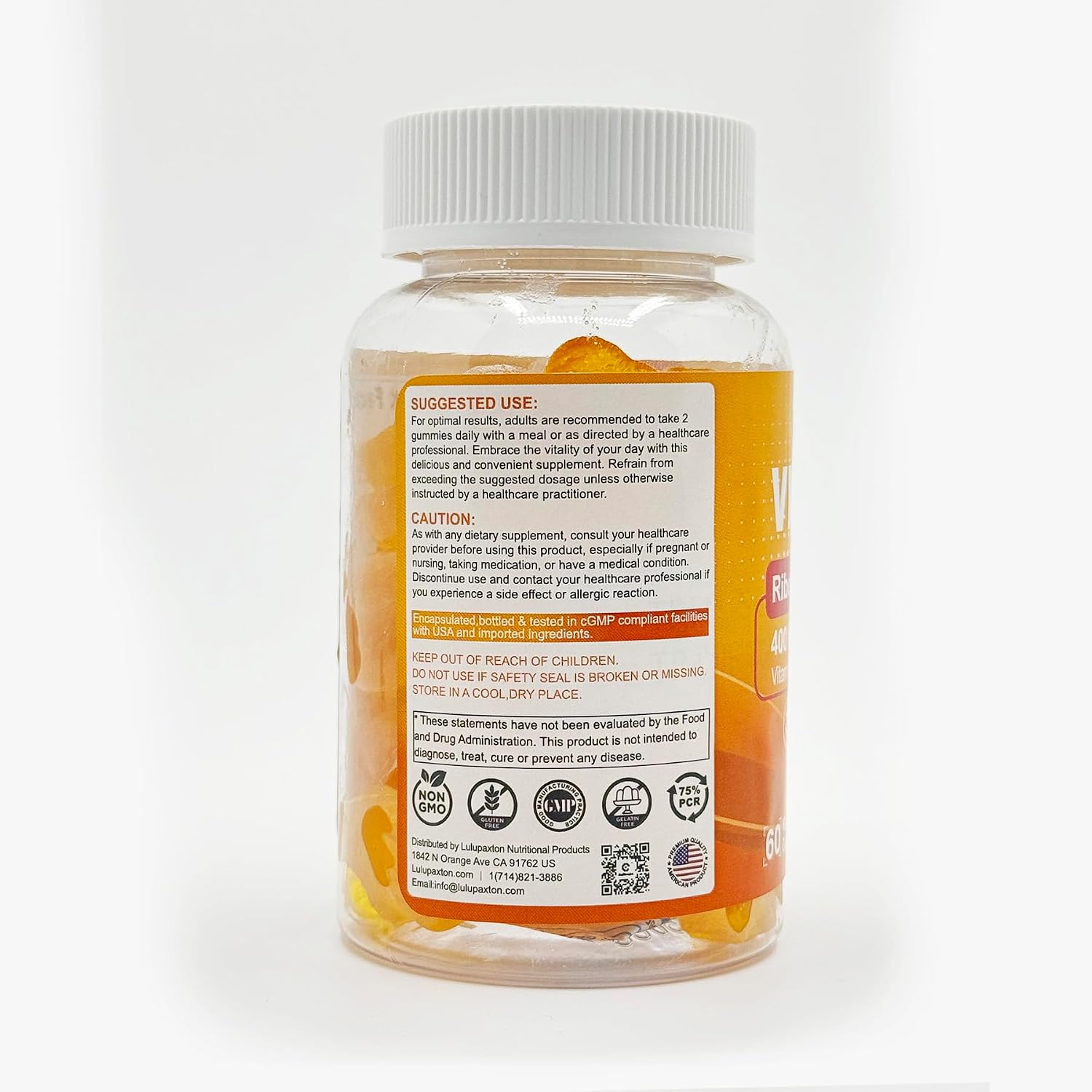 Gominolas de Vitamina B2 400mg – Riboflavina Activa con Magnesio y CoQ10 – Sin Azúcar, Vegano, 60 unidades