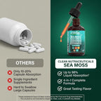 Clean Nutra Organic Sea Moss Drops - Multimineral Líquido con Ashwagandha y Aceite de Nigella