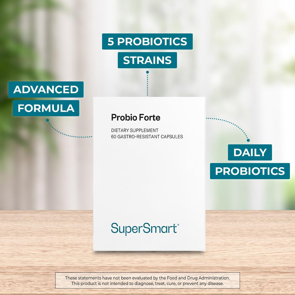Supersmart Probio Forte 8 Billion CFU - Advanced Daily Probiotic - 60 Delayed Release Capsules