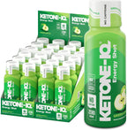 Ketone-IQ Shots de Cetonas Exógenas Sin Cafeína - Pack de 24 (Manzana Verde)