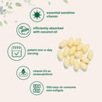Micro Ingredients Vitamina D3 5.000 UI, 500 Cápsulas Blandas con Aceite de Coco Virgen | No Transgénico