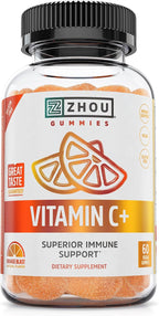 Zhou Vitamin C+ Gominolas - 270 mg de Vitamina C con Bioflavonoides y Acerola - 60 Gominolas Veganas