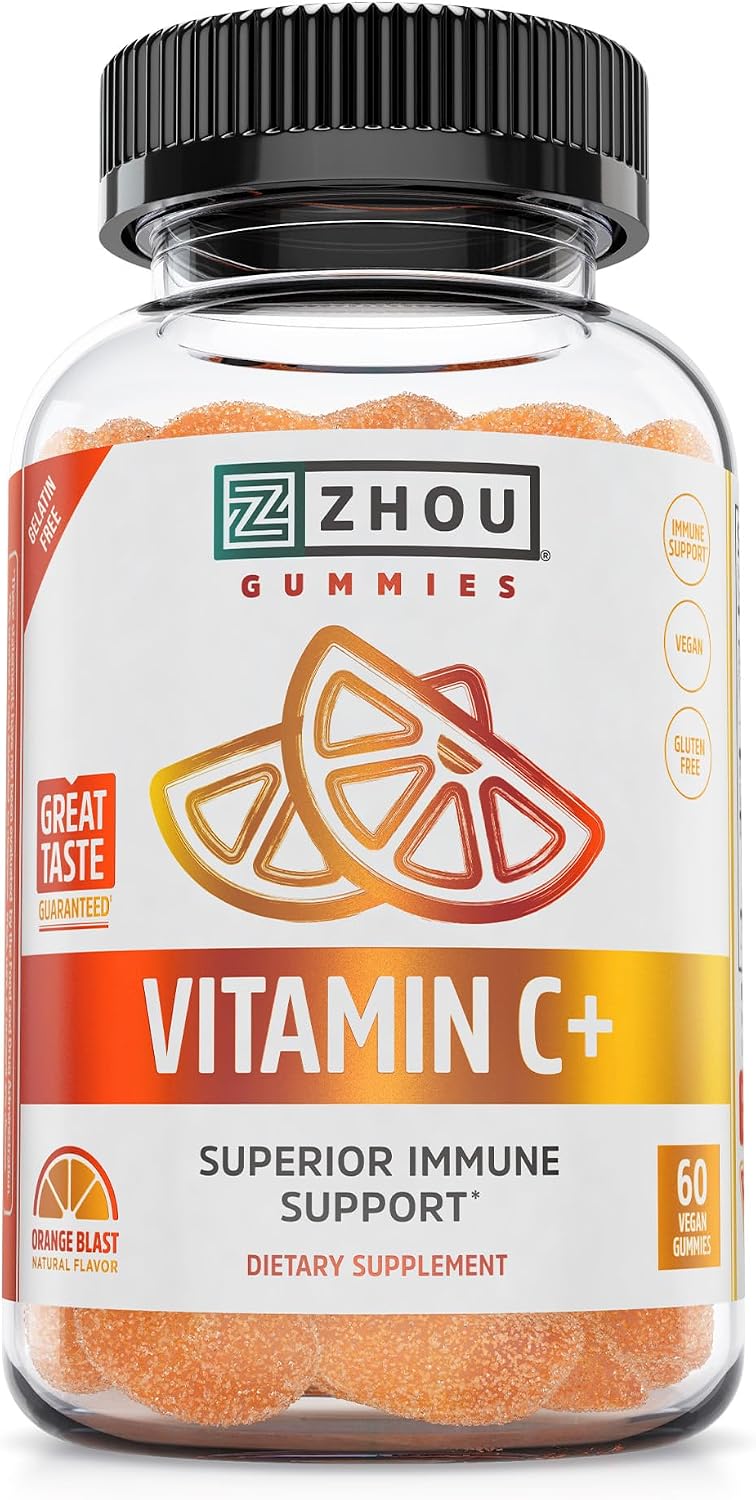 Zhou Vitamin C+ Gominolas - 270 mg de Vitamina C con Bioflavonoides y Acerola - 60 Gominolas Veganas