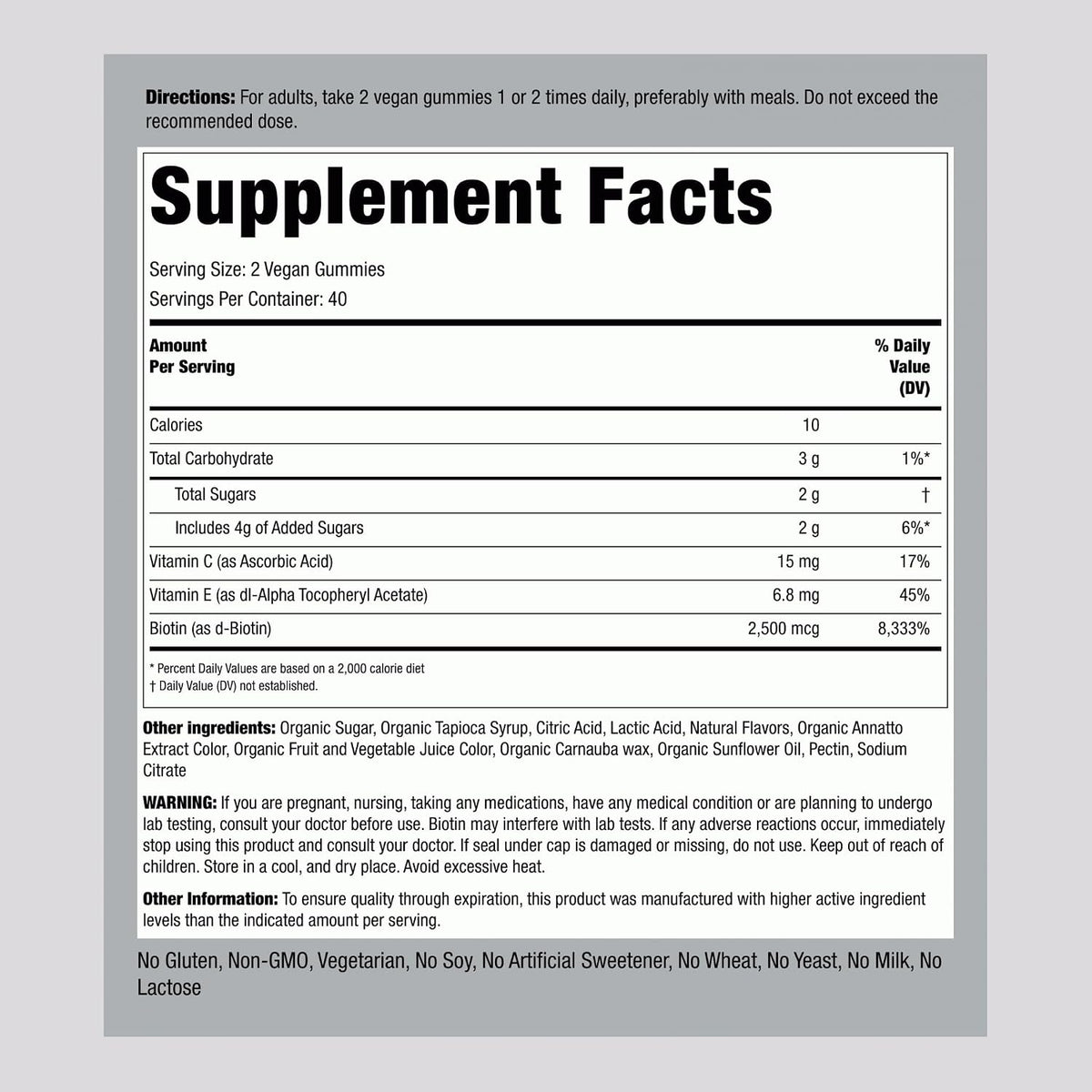 Piping Rock Vitaminas para Cabello, Piel y – Sistema nervioso: Contribuye al funcionamiento normal del sistema – Image 2
