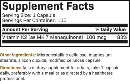Futurebiotics Vitamina K2 como MK-7 100 mcg, 100 Cápsulas Vegetales – Image 6