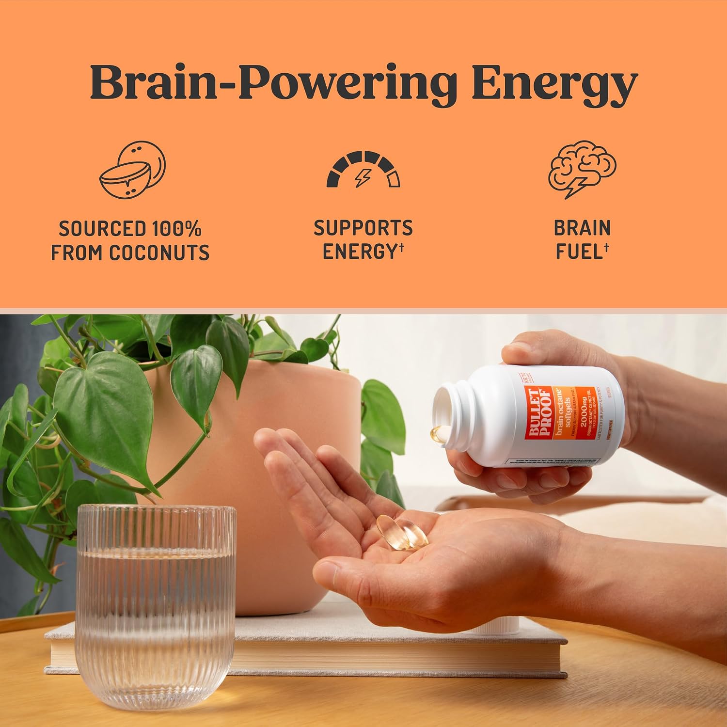 Bulletproof Brain Octane Cápsulas Blandas, 60 Cápsulas, Aceite MCT C8 Puro