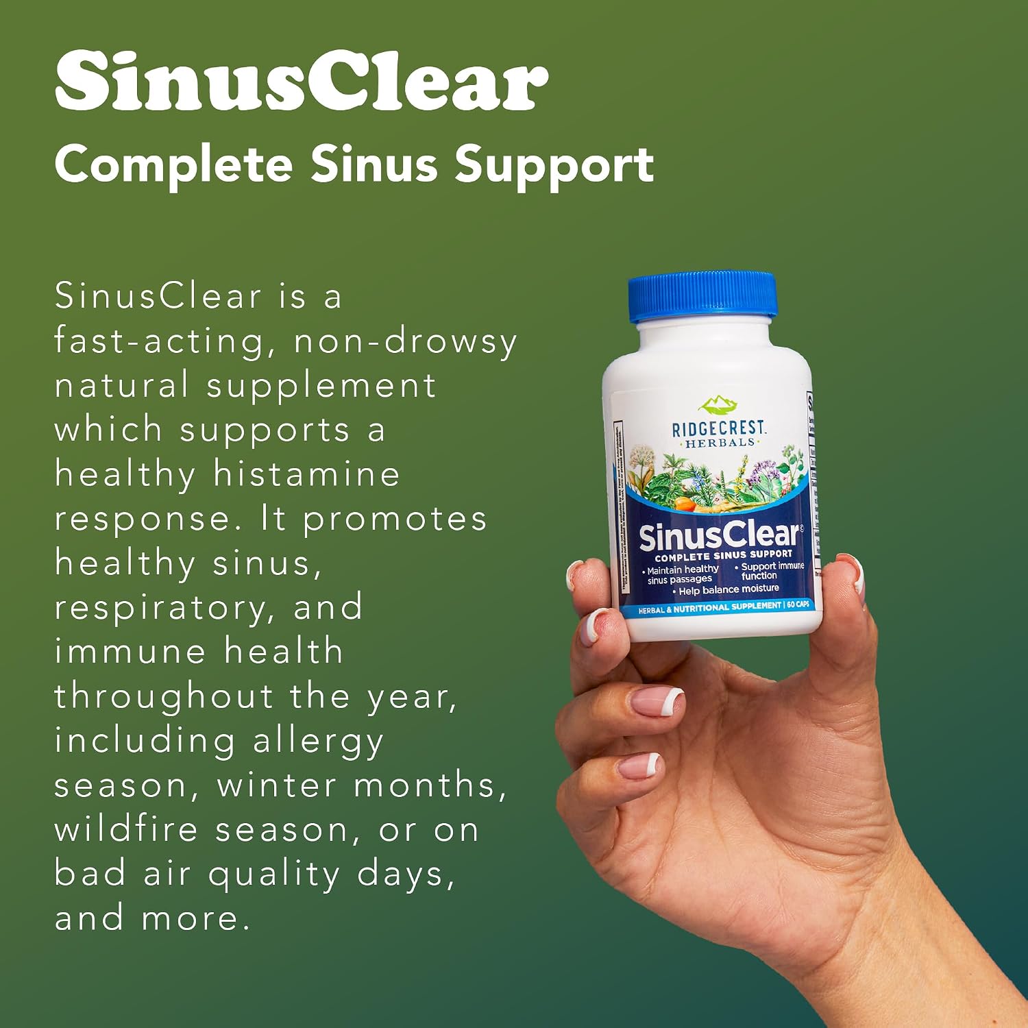 RidgeCrest Herbals SinusClear - Complete Sinus and Respiratory Health Formula