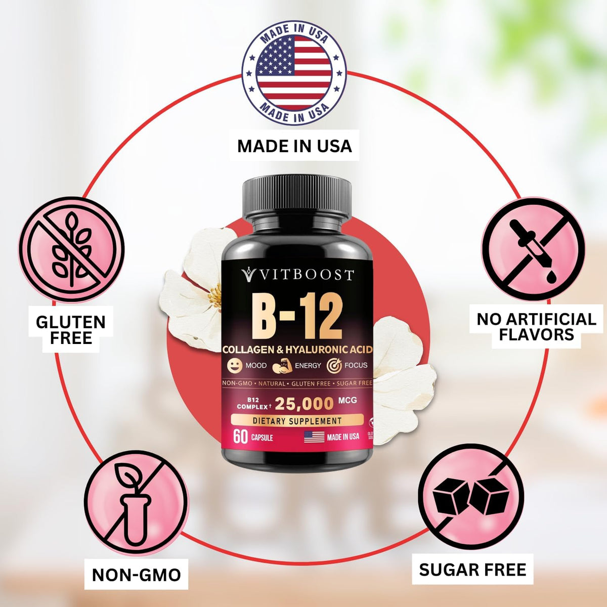 VITBOOST B12 Metilcobalamina 25000 mcg – El funcionamiento normal del sistema inmunitario – Image 4