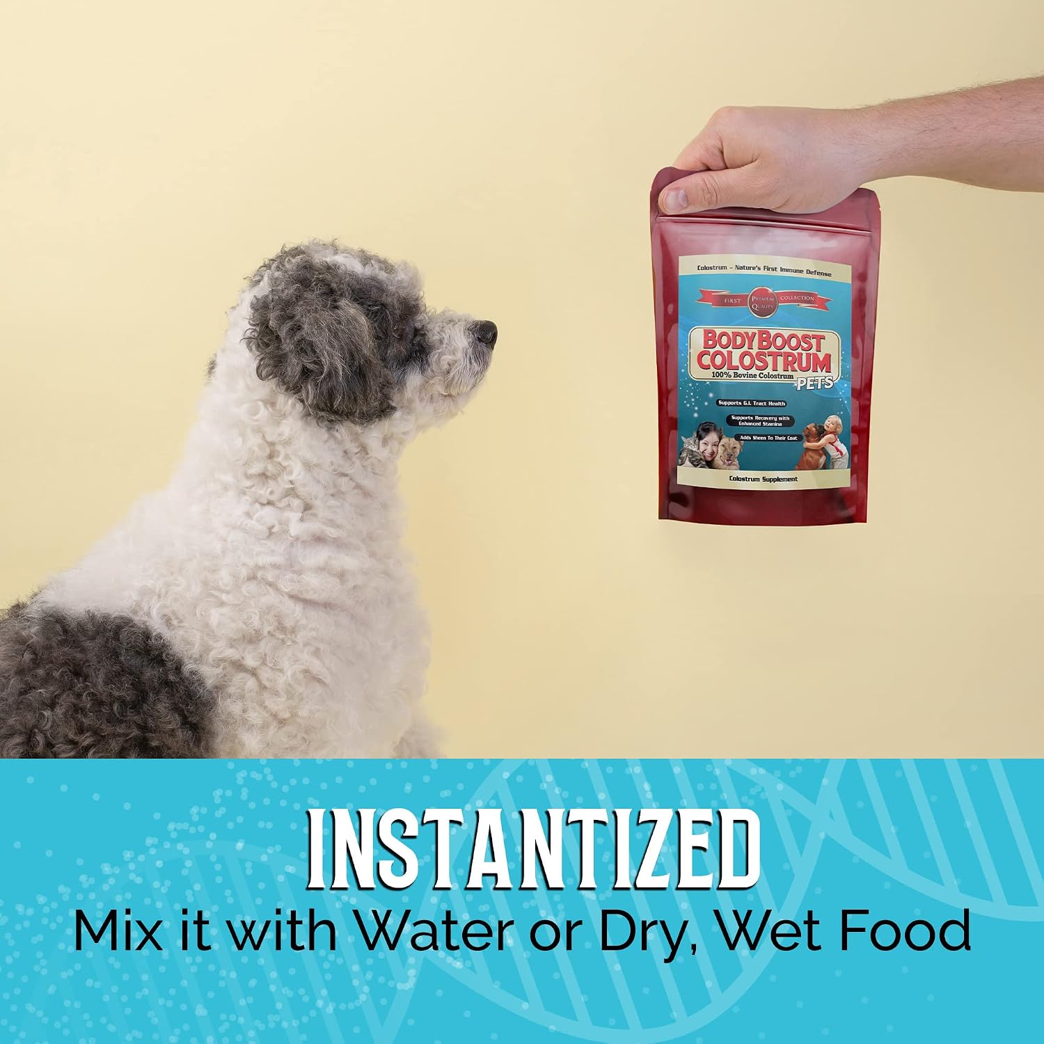 BodyBoost Calostro Bovino para Perros y Gatos - Suplemento Inmunitario Orgánico, Alivio de Alergias y Picazón, Salud Intestinal, Todas las Edades, 227 g