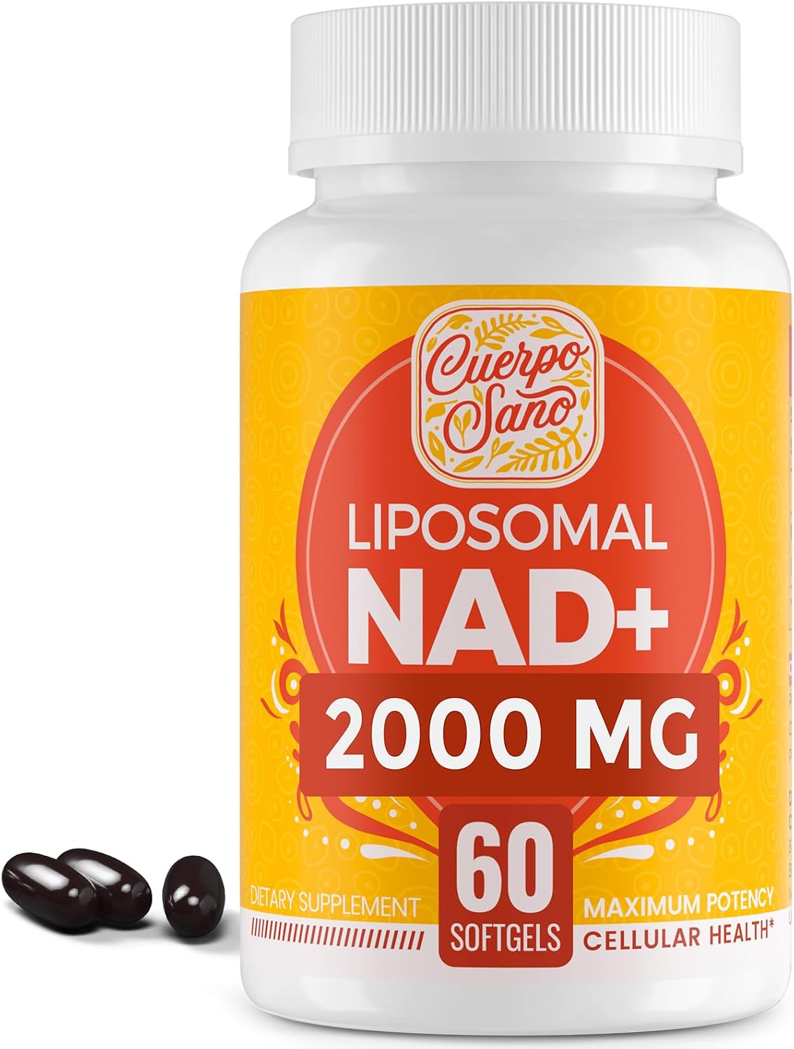 NAD+ 2000 mg con Liposomas - Suplemento de Vitamina B3 - 120 Cápsulas Blandas