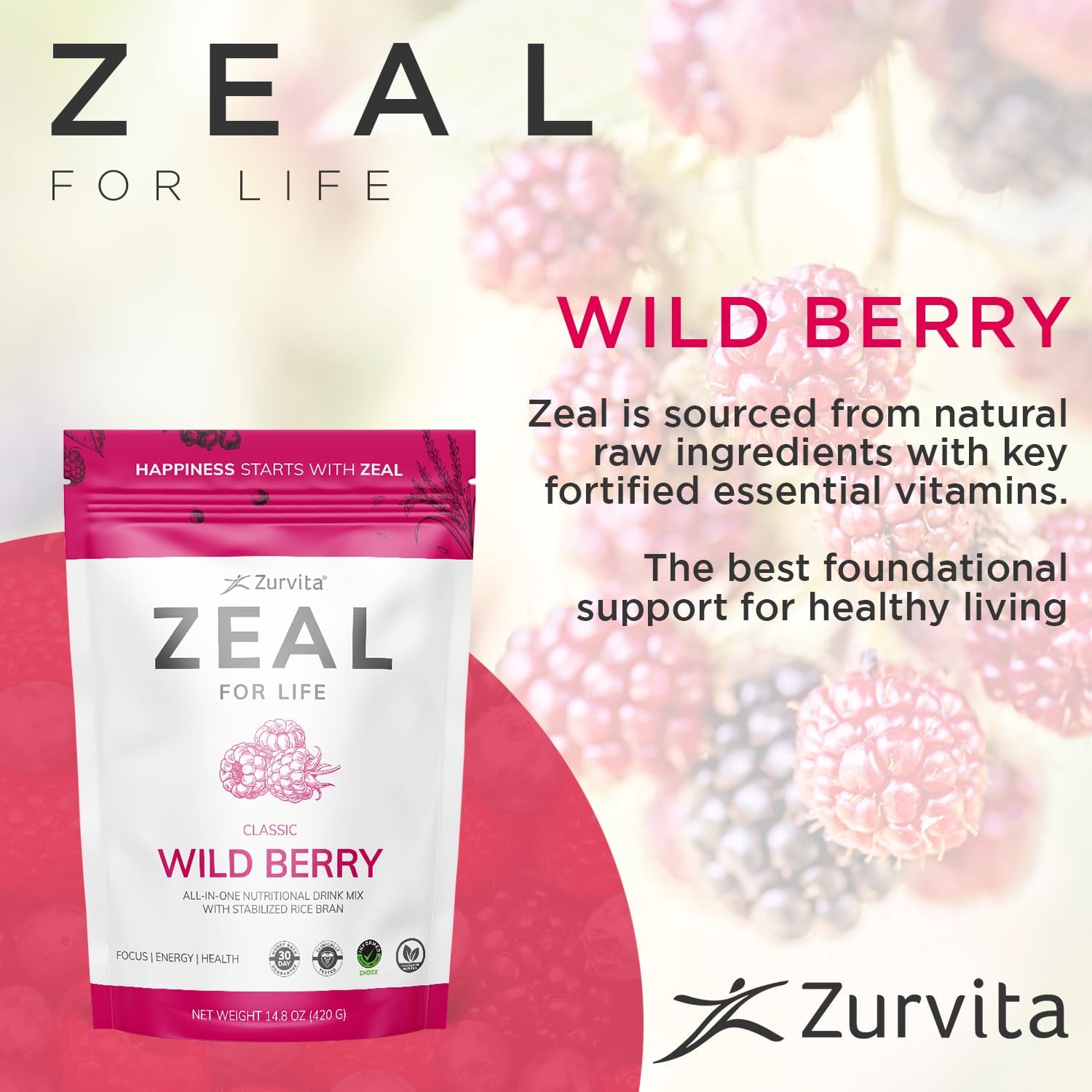 Zurvita - Zeal for Life 30-Day Wellness Bag - Wild Berry (Classic)