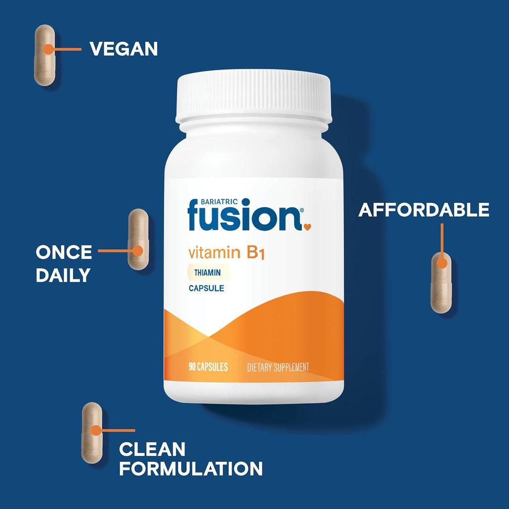 Bariatric Fusion Vitamina B1 (Tiamina) 100 mg - 90 Cápsulas para Pacientes de Cirugía Bariátrica