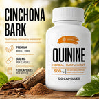 Cápsulas de Quinina Natural – Corteza de Cinchona 500 mg, 120 Comprimidos – Suplemento para Calambres y Digestión
