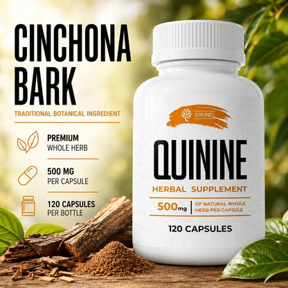 Cápsulas de Quinina Natural – Corteza de Cinchona 500 mg, 120 Comprimidos – Suplemento para Calambres y Digestión – Image 2