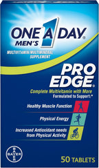 One-A-Day Men's Pro Edge Multivitamínico Completo para Hombres - 200 Comprimidos (4 Envases de 50)