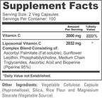 NusaPure Vitamina C Liposomal 2032mg con BioPerine - 200 Cápsulas Vegetales Veganas