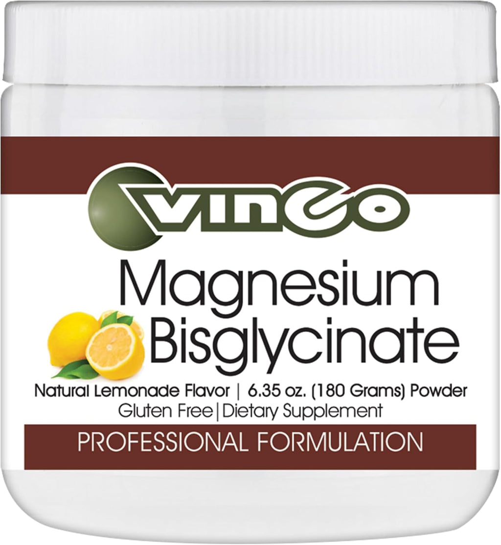 Magnesio Bisglicinato en Polvo - Vinco Inc - Sabor Limonada - 180 g (30 Dosis)