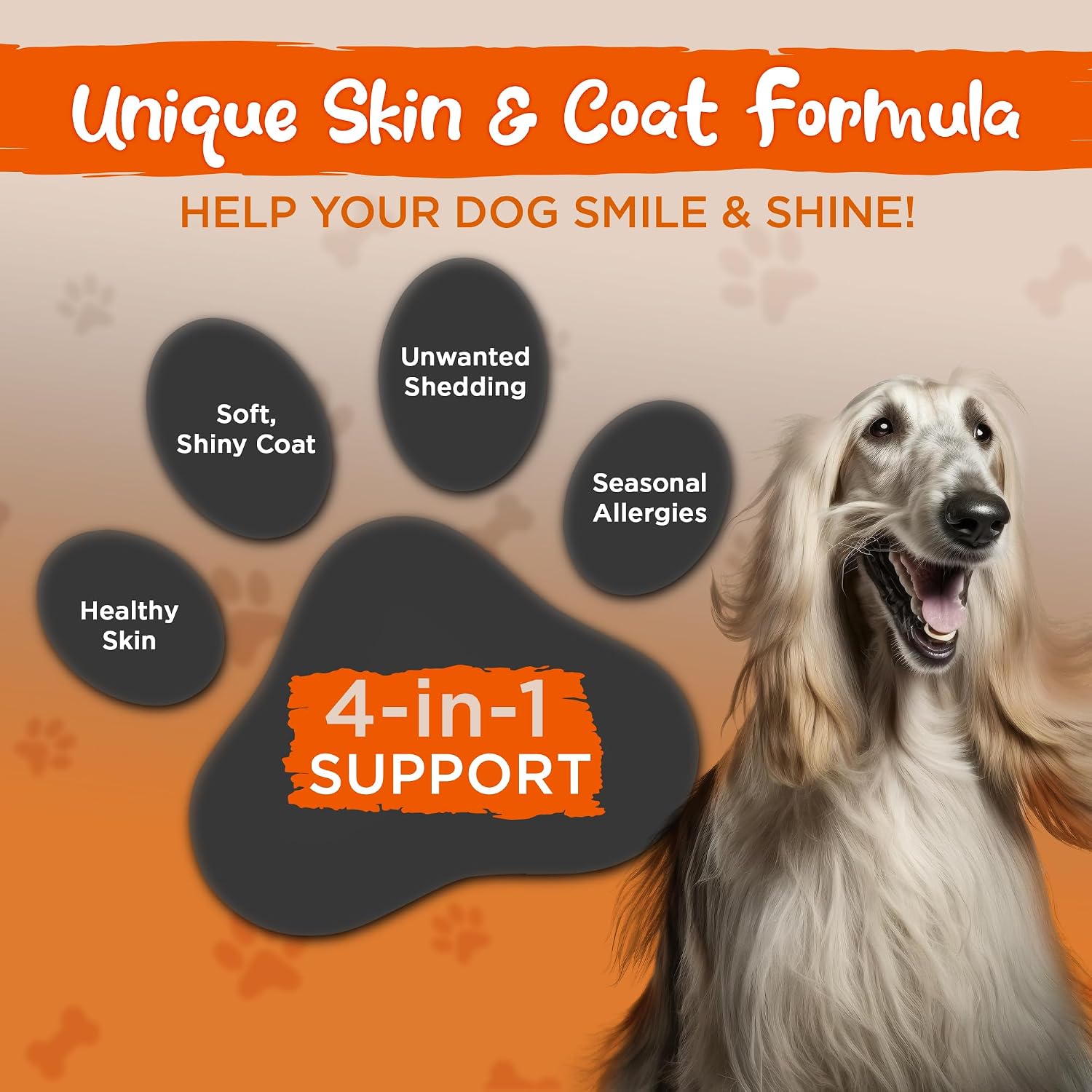 Vital Planet Skin & Coat – Suplemento para la Piel y el Pelo del Perro con Omega-3, Inositol y Colina – 60 Comprimidos Masticables