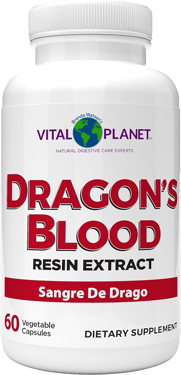 Vital Planet - Extracto de Resina de Sangre de Drago (Croton lechleri), 500 mg, 60 Cápsulas (Pack de 2)