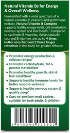 AFC Japan Complejo B Natural con Vitaminas B1, B2, B3, B6, B12, Ácido Fólico y Glutatión - 120 Comprimidos Veganos