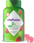 Vitafusion Gominolas de Vitamina D3 de Fuerza Extra, Sabor Fresa, 120 Unidades