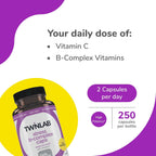 Twinlab Stress B-Complex - Complejo B con Vitaminas B12 y B6 - 250 Cápsulas