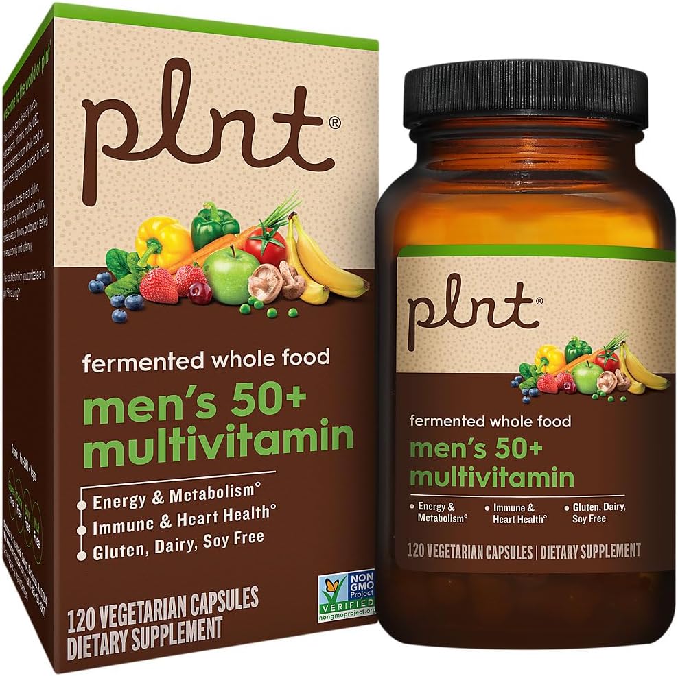 plnt Fermented Whole Food Men's 50+ Multivitamin (60 Cápsulas Veganas)