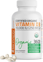Bronson Vitamina D3 10.000 UI (250 mcg) Orgánica Certificada - 360 Comprimidos