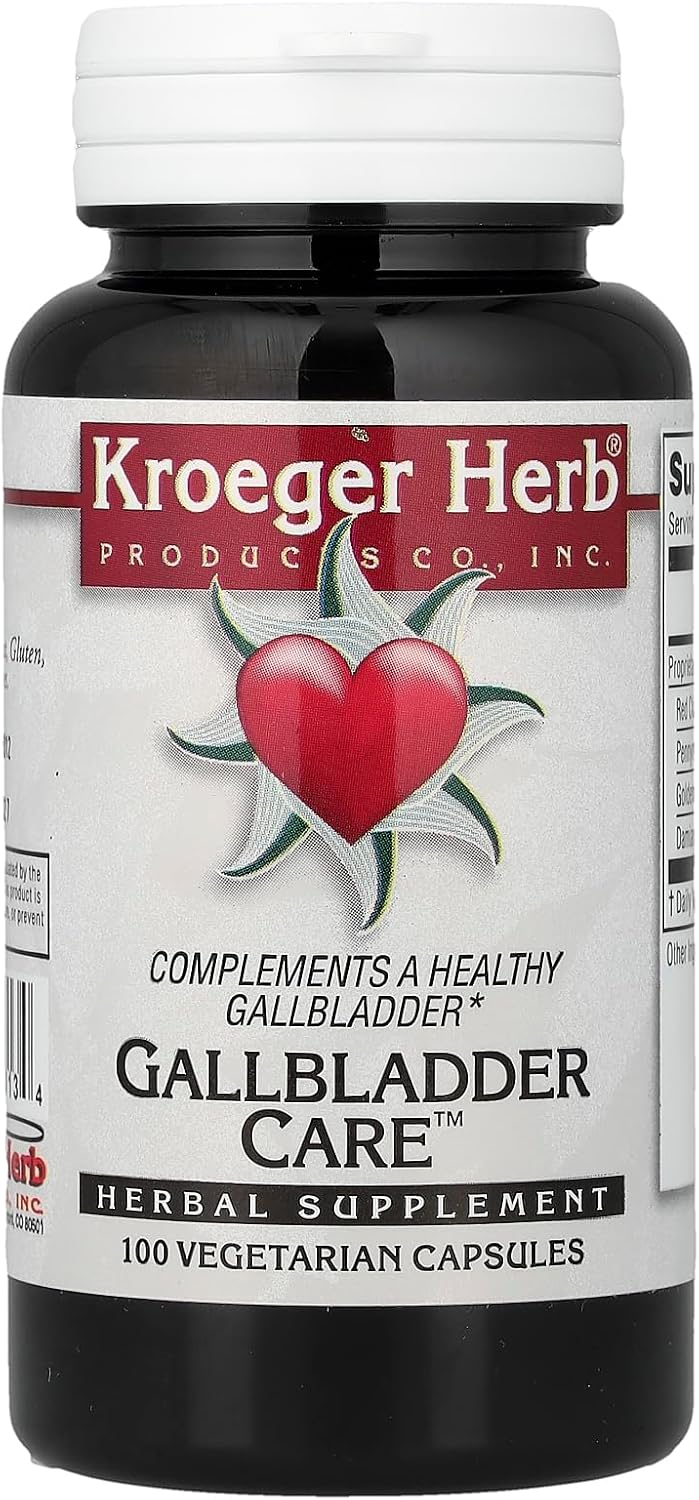Kroeger Herb Cuidado de la Vesícula Biliar Cápsulas Vegetarianas, 100 Unidades