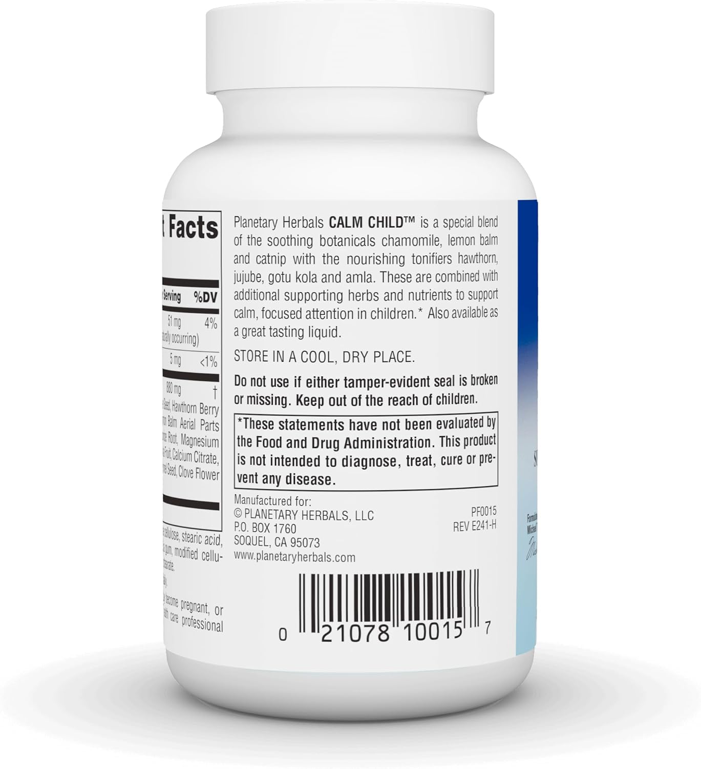 Planetary Herbals Calm Child para Niños Activos - 72 Comprimidos