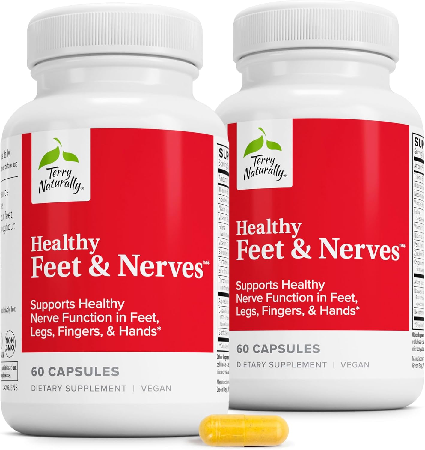 Terry Naturally Healthy Feet & Nerves - Apoyo para nervios y circulación - 60 cápsulas (Paquete de 2)