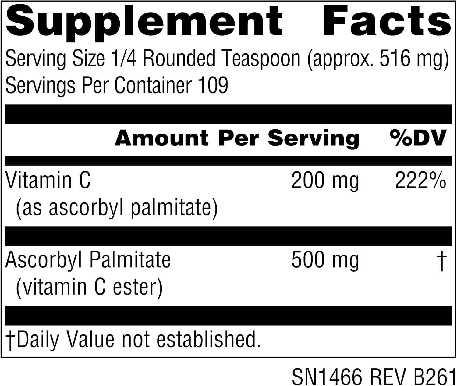 Source Naturals Ascorbil Palmitato - Vitamina C Liposoluble en Polvo, 57 g