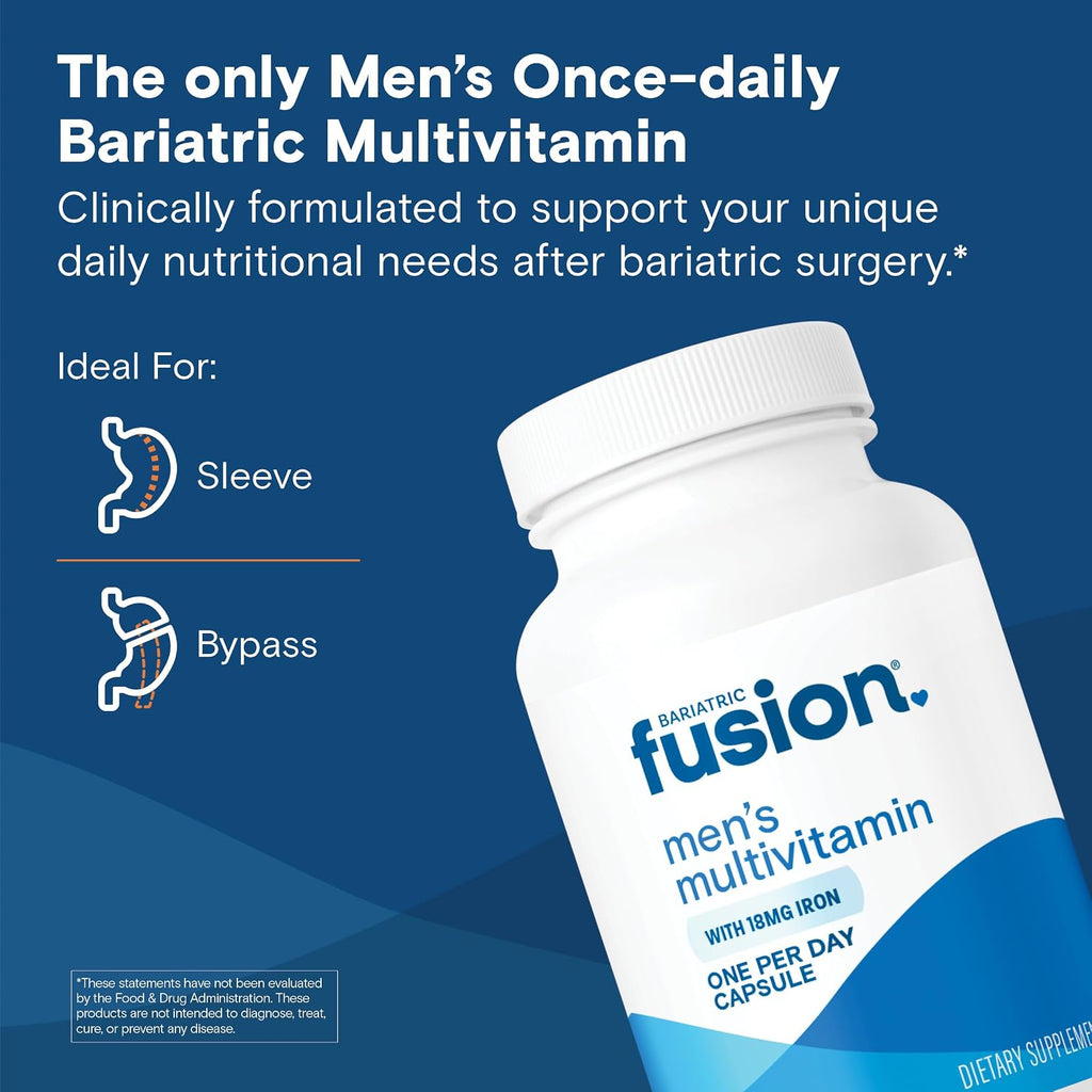 Bariatric Fusion Multivitamínico Diario para Hombres con Hierro - 90 Cápsulas (3 Meses)