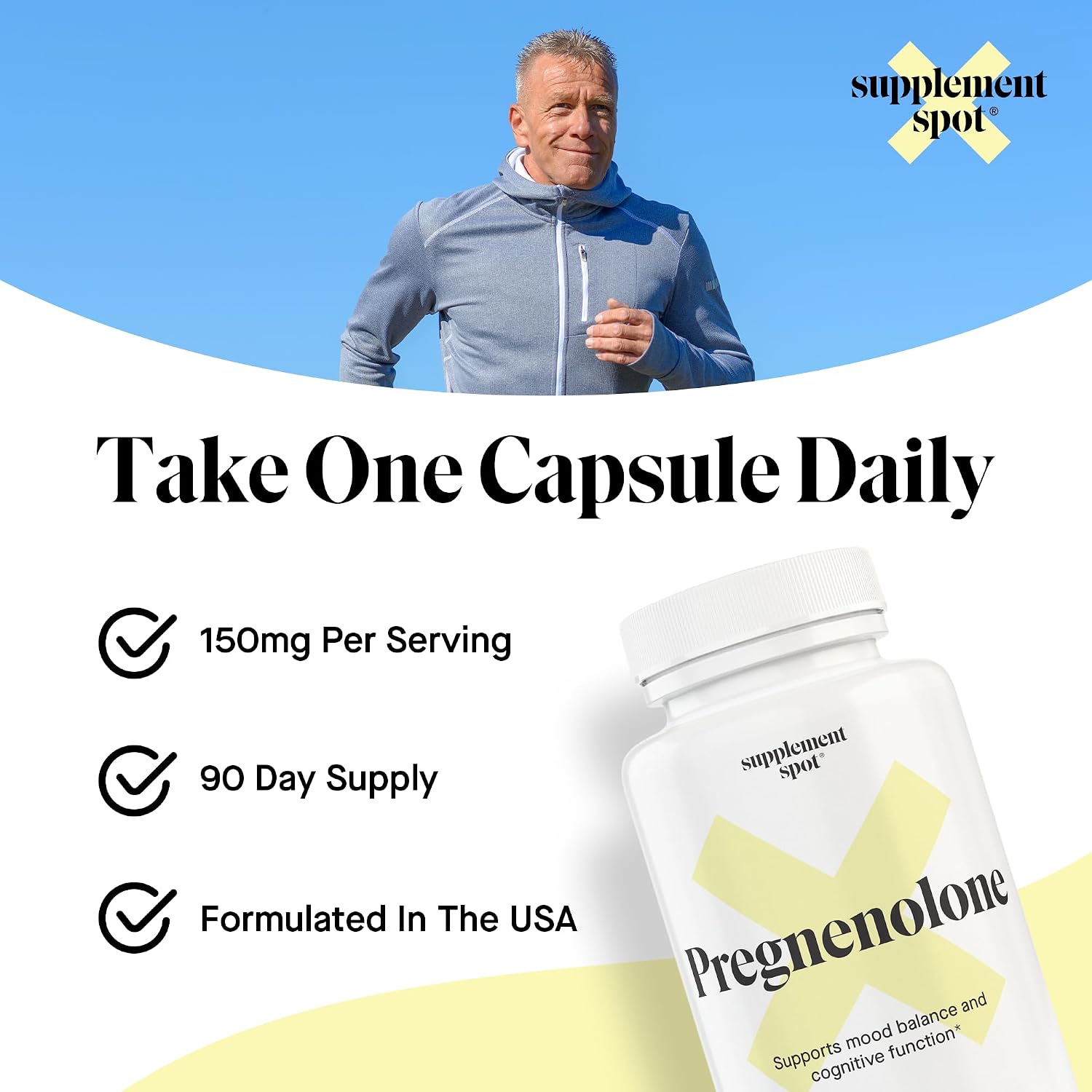 Supplement Spot Pregnenolona 150 mg – Suplemento para el Estado de Ánimo (90 Cápsulas)
