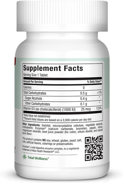 Chew-D-Max Vitamina D3 1000 UI Masticable - – Mantenimiento de huesos normales: Ayuda a conservar la densidad – Image 2