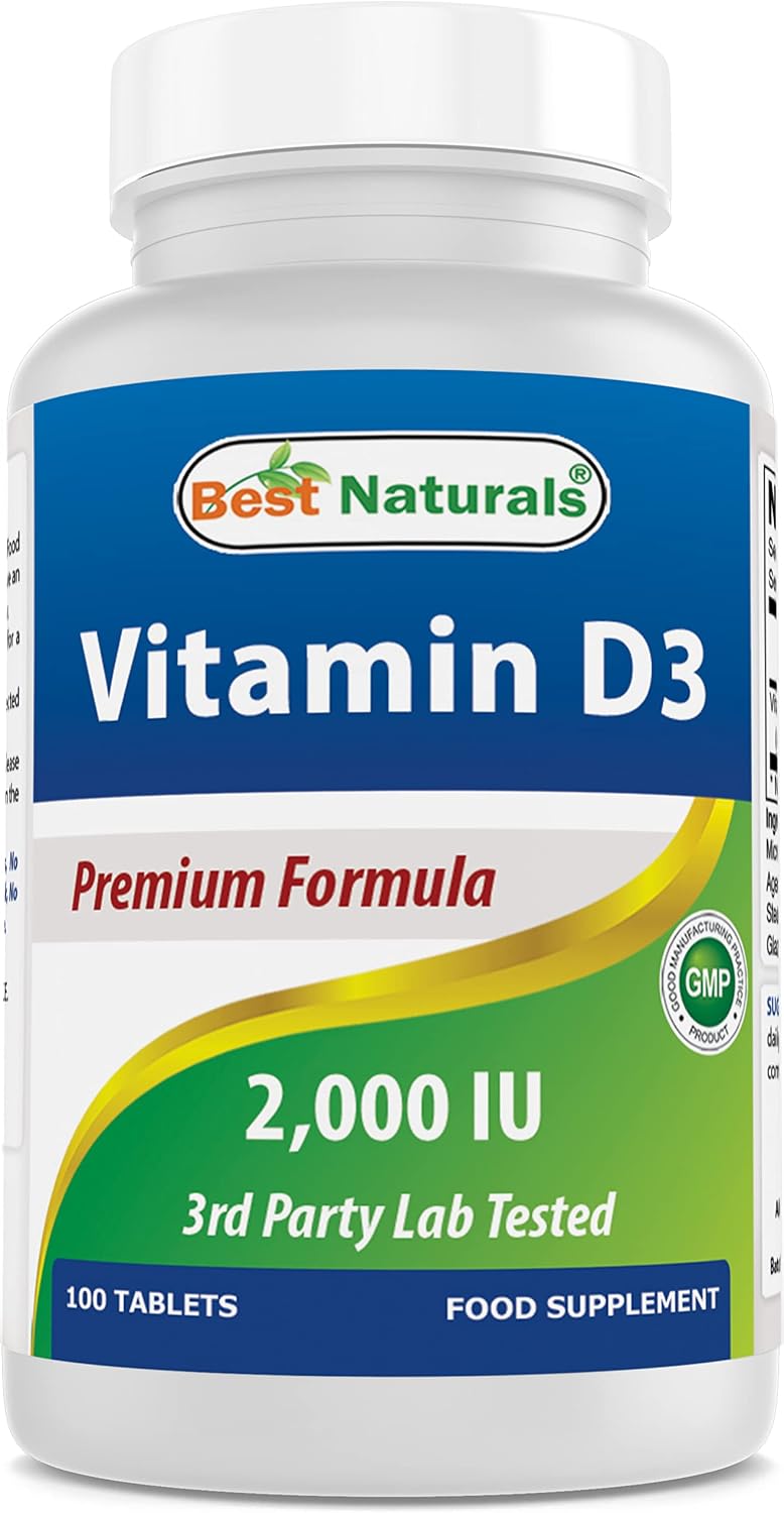 Best Naturals Vitamina D3 2000 UI - 100 Comprimidos