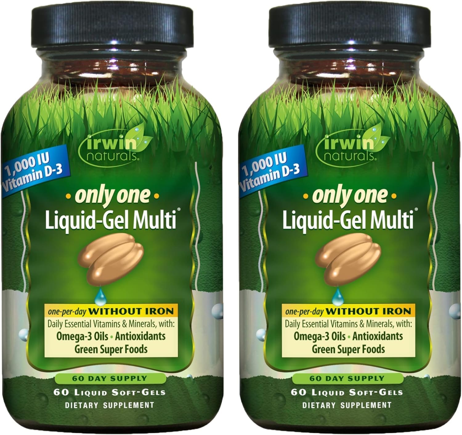 Irwin Naturals Only One Multivitamínico sin Hierro – 60 Soft-Gels (2 Pack)